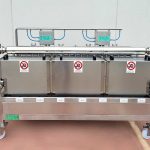 Transfer and Dosing Machine for sauce in cubes with solids • Inox Cmp srl